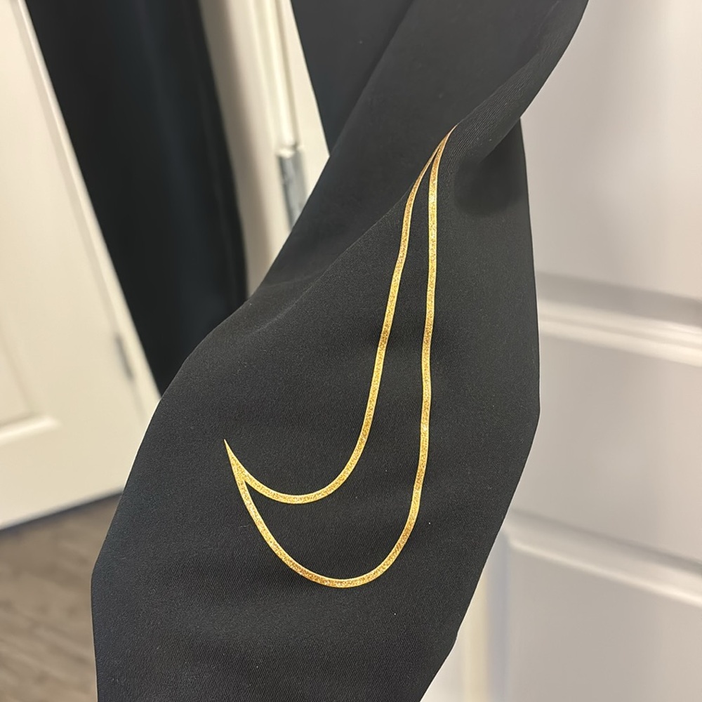 Nike black leggings gold glitter just do it 7/8 length - Picture 4 of 7